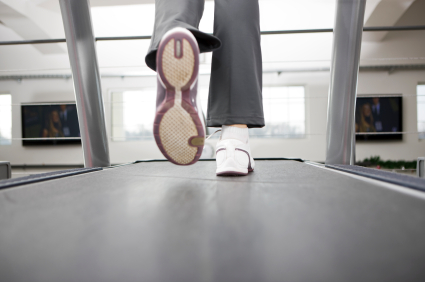 Running on treadmill Running on treadmill
