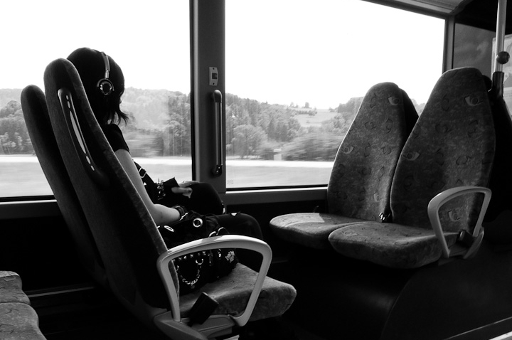 Traveler Listening to Music Traveler Listening to Music