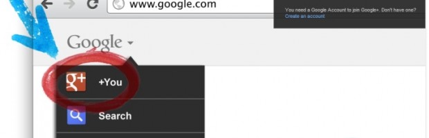 Google + login screen Google + login screen
